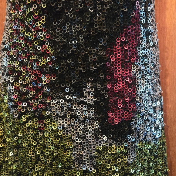 Wildcat black waterfall sequin racerback t-shirt dress szM juniors GORGEOUS - Picture 2 of 8